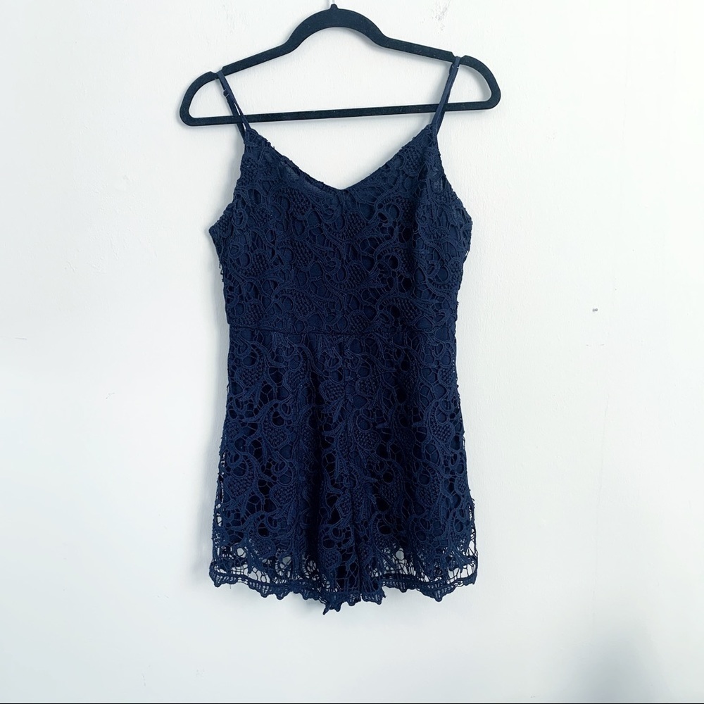 Lily Whyt Lace Crochet Navy Rimoer